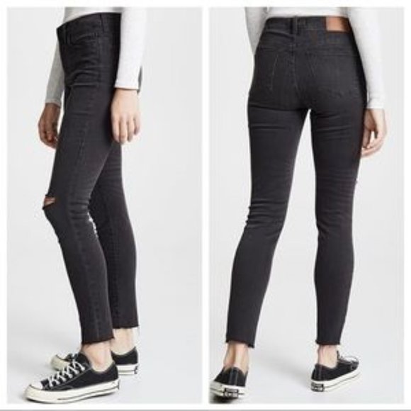Madewell Denim - Madewell High Riser Distressed Raw Hem Jeans 27
